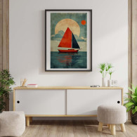 Vele Solitario Poster Stampa Vela Vintage Sails - Contemporary Art