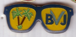 P13 Pin's OPTIQUE LUNETTES BVJ Bureau Voyages Jeunesse PALMIER Opticien Achat Immédiat - Geneeskunde