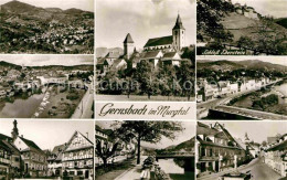 72841944 Gernsbach Teilansichten Kirche Marktplatz Fachwerkhaus Panorama Murgtal - Gernsbach