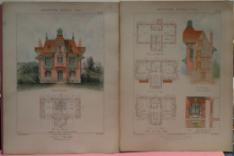 2 PLANS =  CHALET  ,, LE LION   ,,  -  Mr. RAOUL BRANDON  ARCHITECTE   37 X 28 CM  VOIR LES IMAGES ÉTAT DES PLANS - Architektur