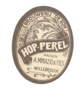 Belgisch Bieretiket Brouwerij IN DE ZON Willebroek Minazio & Fils HOP-PEREL (3441) - Beer