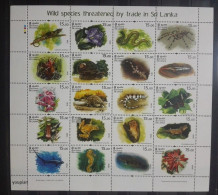 Sri Lanka 2020, Wild Species Threatened By Trade In Sri Lanka, MNH Sheetlet - Sri Lanka (Ceylan) (1948-...)