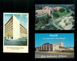 USA, Tennessee,University Of Tennessee, Coliseum, Hospital,1960's, Lot Of 3 Postcards N100d - Knoxville