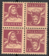 Schweiz Suisse 1924: Tell (20 Lila) Kehrdruck / Tête-bêche Zu K19 Mi K19 ** Postfrisch MNH (Zu CHF 38.00) - Tete Beche