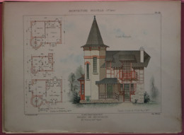 PLAN = VILLA  LE SAGITTAIRE   Mr. R.BRANDON  ARCHITECTE   37 X 28 CM  VOIR IMAGES ÉTAT DES PLANS - Architecture