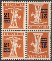 Schweiz Suisse 1921: Fils De Tell (2 1/2== C Auf 3 C) Kehrdruck / Tête-bêche Zu+Mi K13 ** Postfrisch MNH (Zu CHF 5.00) - Tete Beche