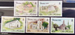 St. Helena 1990, Cupels And Churches, MNH Stamps Set - Isla Sta Helena