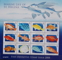 St. Helena 2008, Marine Life Of St. Helena - Fish, MNH Sheetlet - Saint Helena Island