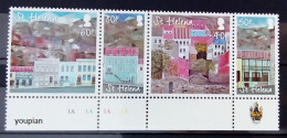 St. Helena 2015, Paintings Of The Capital Jamestown, MNH Stamps Strip - Sint-Helena