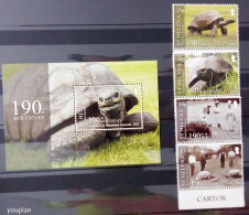 St. Helena 2022, 190th Birth Anniversary Of Jonathan The Tortoise, MNH S/S And Stamps Set - Sint-Helena
