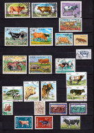 Lot Theme Vaches ,timbres En Parfait Etat ,en Neuf Et Oblitéré - Collections (sans Albums)