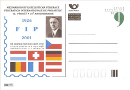 CDV A 74 Czech Republic FIP 75th Anniversary 2001 - Cartes Postales
