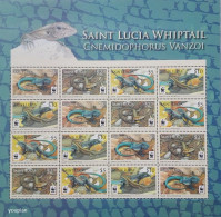 St. Lucia 2008, WWF - Whiptail, MNH Sheetlet - St.Lucia (1979-...)