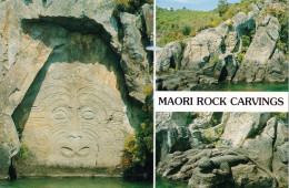 1 AK New Zealand * Maori Rock Carvings - Moderne Maori-Felszeichnungen Am Lake Taupo * - Nouvelle-Zélande