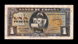 España Spain 1 Peseta Carabela 1940 Pick 122 Sin Serie Mbc/Ebc Vf/Xf - 1-2 Peseten