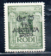 EGEO 1943 PRO ASSISTENZA EGEO 25c + 25C  MNH - Ägäis (Dt. Bes.)