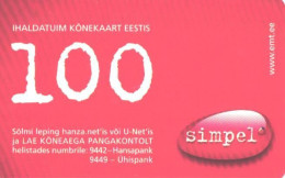 Estonia:Used Phonecard, EMT Simpel 100, Mobile Phone Prepaid Card, 2004 - Estonia