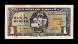 España Spain 1 Peseta Carabela 1940 Pick 122 Serie G Mbc/Ebc Vf/Xf - 1-2 Pesetas