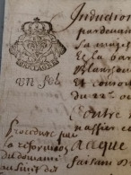 VIEUX PAPIERS Cachets BRETAGNE 1638 . Signer BLANGOUIN - Cachets Généralité