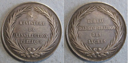 Médaille En Argent Bureau Administration Des Lycées, Décembre 1879 Poinçon Pipe - Professionnels / De Société