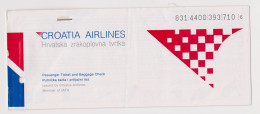 CROATIA AIRLINES, Croatian Airline Carrier Passenger Ticket And Baggage Check Used (66002) - Billetes