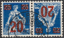 Schweiz Suisse 1921: HELVETIA Kehrdruck Tête-bêche Zu K16 Mi K16 Zu+Mi K13 Mit Voll-⊙ ZÜRICH 18.XII.24  (Zu CHF 20.00) - Tête-bêche