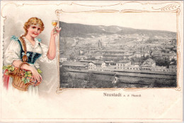 Neustadt An Der Haardt (mit Bahnhof) (Prägekarte) (Bahnpost Stempel: 1908 ) - Neustadt (Weinstr.)