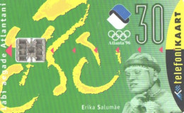 Estonia:Used Phonecard, Eesti Telefon, 30 EEK, Atlanta Olympic Games 1996, Erika Salumäe - Deportes