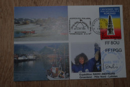 2-2268 QSL Radio  Station Française Polaire Elin French North Pole Nord Drifting Arctic Arctique Obliteration Roumaine - Forschungsstationen & Arctic Driftstationen