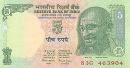 Billete India. 5 Rupias 2002. 6-842 - India