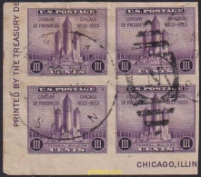 723934 USED ESTADOS UNIDOS 1933 EXPOSICION FILATELICA EN CHICAGO - UN SIGLO DE PROGRESO - Neufs