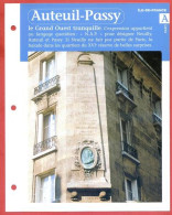 75 AUTEUIL PASSY Paris Région Ile De France Géographie Fiche Dépliante - Géographie