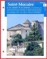 33 SAINT MACAIRE Gironde Région Aquitaine Géographie Fiche Dépliante - Géographie