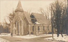 étricourt Manancourt * Carte Photo * Place Et église Du Village En Hiver * Ww1 Guerre 14/18 War Occupation Allemande - Other & Unclassified