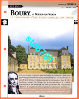 BOURY Boury En Vexin Histoire Chateaux De France Fiche Dépliante Chateau - Géographie