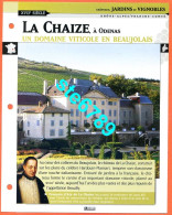 LA CHAIZE Odenas  Histoire Chateaux De France Fiche Dépliante Chateau - Géographie