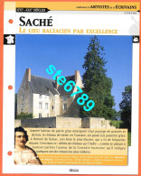 SACHE  Histoire Chateaux De France Fiche Dépliante Chateau - Géographie