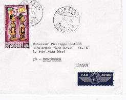 DAHOMEY --1972--Lettre De PARAKOU   Pour MONTESSON-78 ..timbre  Seul  Sur Lettre.....cachets - Benin - Dahomey (1960-...)