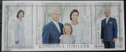 Sweden 2016, 40th Anniversary Of The Throne Of King Carl XVI Gustaf, MNH S/S - Nuovi