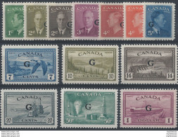1950 Canada Official Stamps 13v. MNH SG N. O178/90 - Other & Unclassified