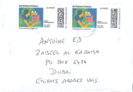 FRANCE - 2024 - POSTAL LABELS COVER TO DUBAI. - Cartas & Documentos