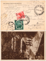 ROMANIA : 1952 - STABILIZAREA MONETARA / MONETARY STABILIZATION - POSTCARD MAILED With OVERPRINTED STAMPS - RRR (an187) - Cartas & Documentos