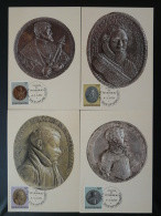 Carte Maximum Card (x4) Médailles Medals Luxembourg 1985 - Maximumkarten