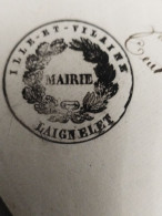 VIEUX PAPIERS Cachets Mairie LAIGNELET BRETAGNE 1831. Signer BARO . ( LA FORAIRIE ) - Cachets Généralité