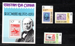 Tristan Da Cuna 1979 Satz 262/64+Bl.10 Sir Rowland Hill Postfrisch - Tristan Da Cunha