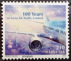 Switzerland 2022, 100 Years Of Swiss Air Traffic Control, MNH Single Stamp - Neufs