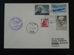 Lettre Premier Vol First Flight Cover Bombay India --> Wien Austria 1967 Sabena Ref 99743 - Storia Postale