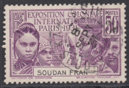 00700/1931  French Sudan Sg187 50c Mauve & Black Colonial Exhibition  Used / Odd Short Perf Cv £8.50 - Used Stamps