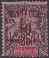 TAHITI  - 31  10C SUR 25C NEUF* AVEC CHARNIERE COTE 12 EUR - Unused Stamps