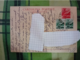 CARTOLINA POSTALE LIRE 10 CON AGGIUNTA COPPIA 1 LIRA DEMOCRATICA- 1948 - Interi Postali